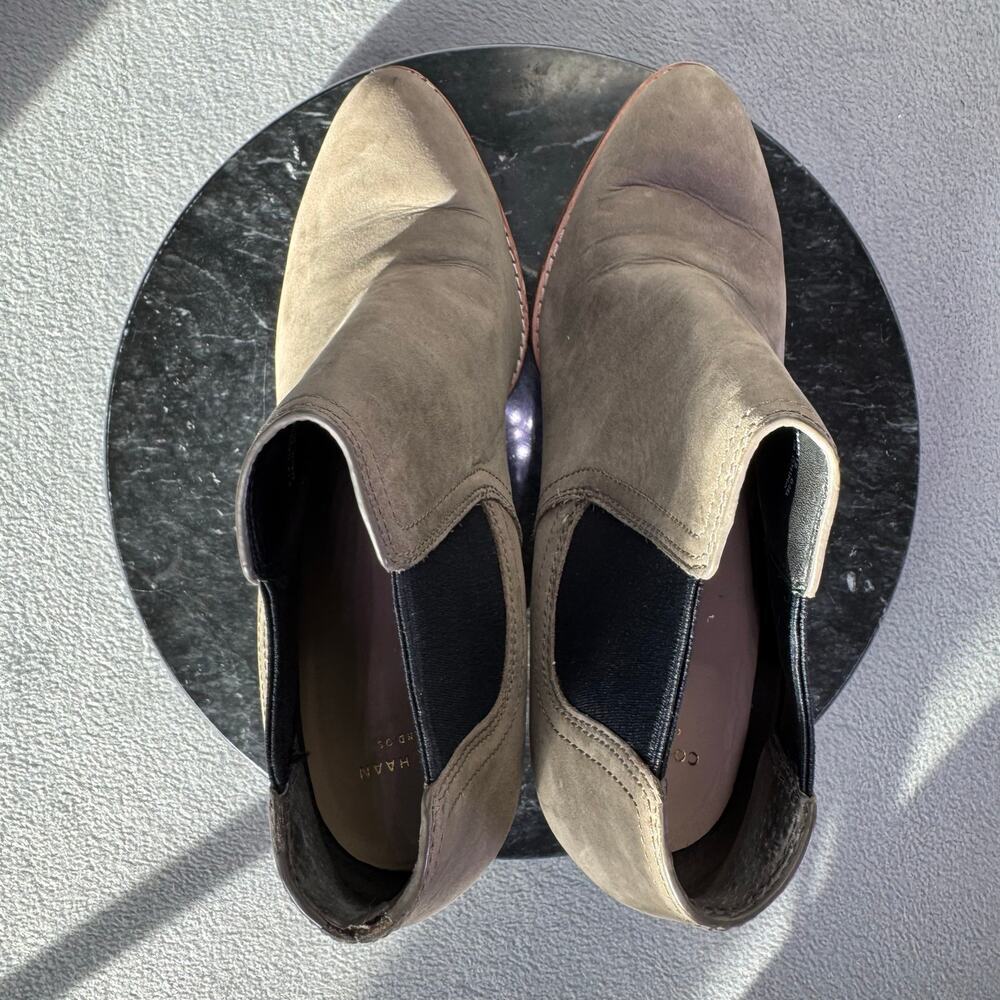 Cole Haan Balthasar Nubuck Wedge Heel Bootie In Greystone Women’s Size 8.5B US - Picture 6 of 8
